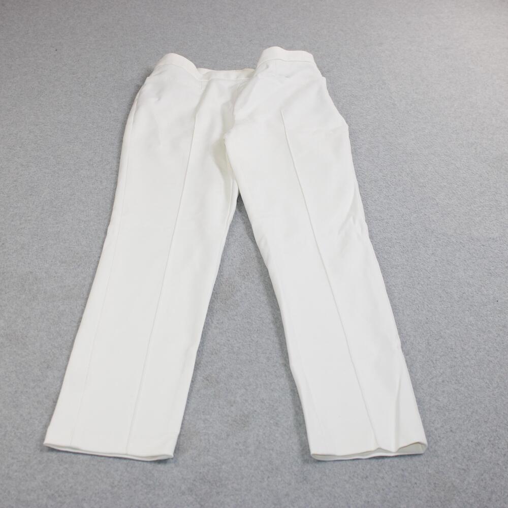Akris Punto Pants Women 4 White Straight Leg Dress Trousers Crop Office Career